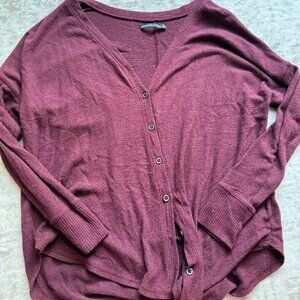 Abercrombie & Fitch Maroon Cardigan – Size M | Cozy Fall Staple 🍷